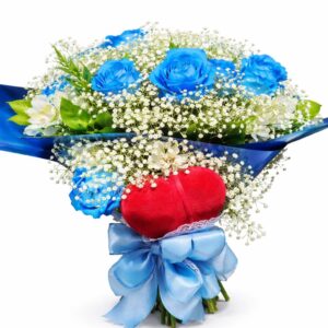 buque elegance azul 12 rosas importadas