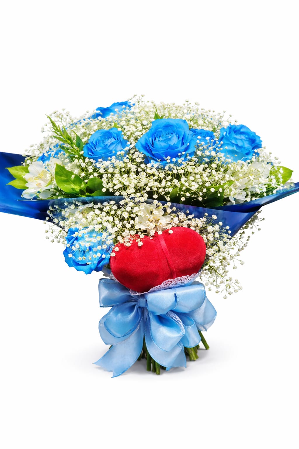 buque elegance azul 12 rosas importadas