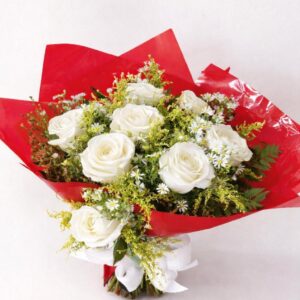 buque essencial 12 rosas brancas importadas