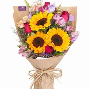 Mini Girassol com Rosas