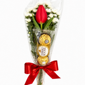 Solitário tulipa com chocolate