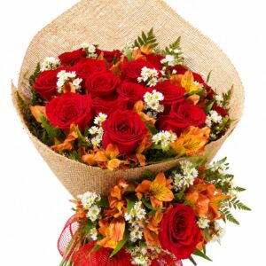 Buquê chama do Coração 12 rosas importadas