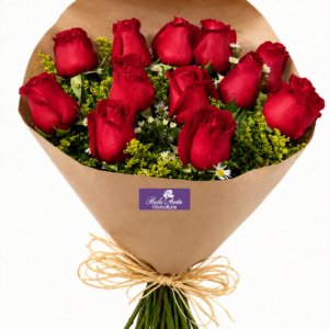 Buquê 12 rosas Coração em Flor