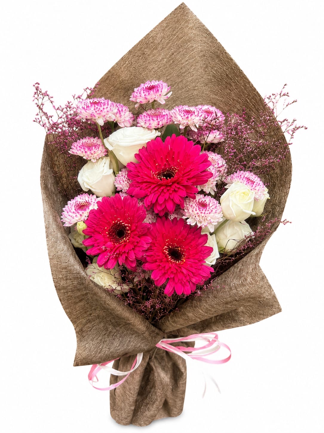Buquê 3 gérberas pink