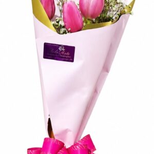 Buquê Encanto de Tulipas Rosas Premium